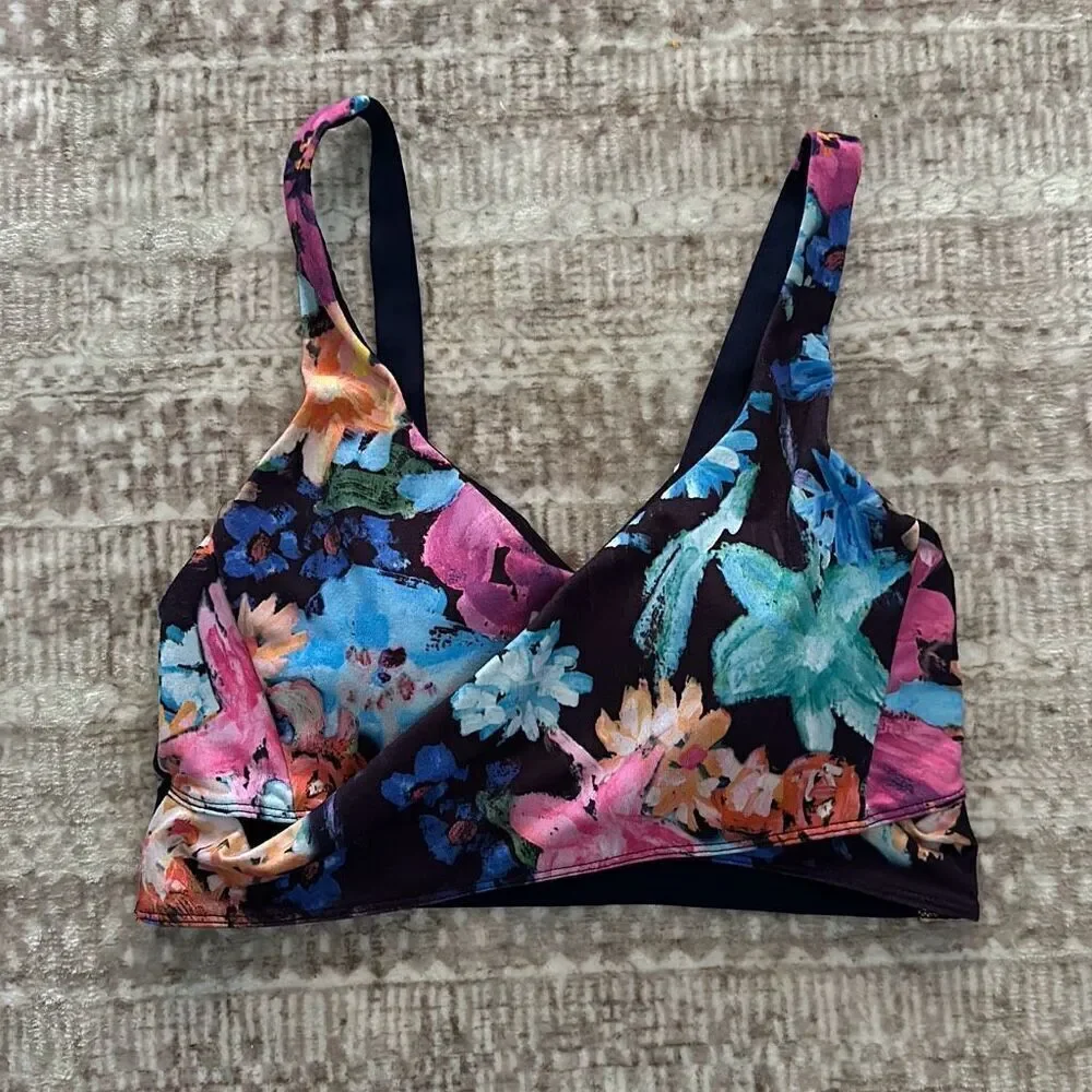 Studio By Capezio Size Medium multicolor floral print sports bra